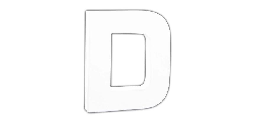 Petite lettre D 12cm - Blanc
