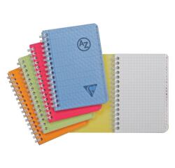 Répertoire reliure intégrale Linicolor FRESH 9,5x14cm 96 pages petits carreaux couverture plastique polypropyène rainuré Couleur aléatoire - Assortis