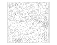 Carré 100% soie - 90x90cm Peace - Blanc