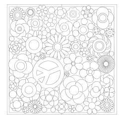 Carré 100% soie - 90x90cm Peace - Blanc