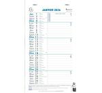 Calendrier Bloc mensuel avec feuillets détachables sans support 13 x 23 cm 2026