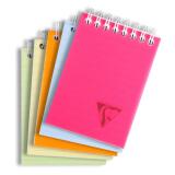 Bloc reliure intégrale Linicolor FRESH en-tête A7 160 pages détachables ligné couverture plastique polypropyène rainuré Couleur aléatoire - Assortis