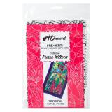 Echarpe 100% soie - 180x43cm Tropical - Blanc