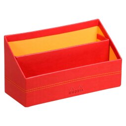 Rhodiarama porte-courrier simili cuir italien 25x10x14 cm - Coquelicot