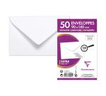 Paquet de 50 Enveloppes de Visite Blanches 90x140mm - Gommée - 120g/m2 - Blanc