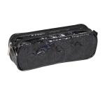 Trousse holographique rectangulaire 2 compartiments 22x7x8 cm, noir - Noir