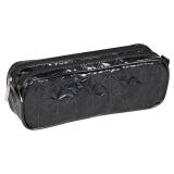 Trousse holographique rectangulaire 2 compartiments 22x7x8 cm, noir - Noir