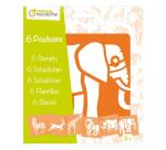 Set de 6 pochoirs enfants, Animaux de la savane - Orange