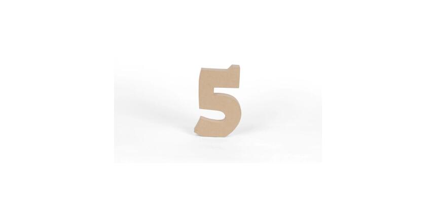Chiffre 5 kraft 20cm - Kraft