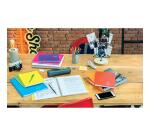 Cahier reliure intégrale enveloppante Koverbook 17x22cm 160 pages ligné + marge couverture polypropylène transparent - Rose