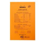 Bloc agrafé Rhodia N°19 21x31,8 cm 80 feuillets ligné avec marge 80g - Orange