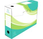 Lot 5 boites archive dos 80mm carton ondulé - Couleurs assorties