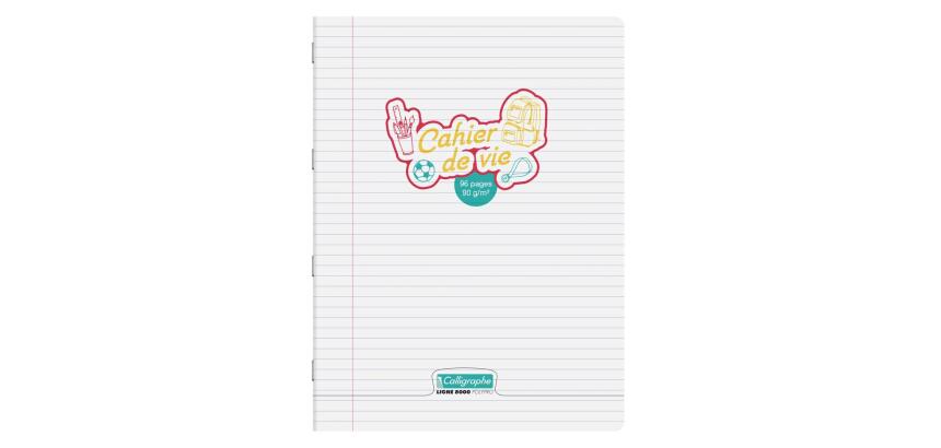 Cahier de vie piqué 8000 POLYPRO 24x32 cm 96 pages ligné + marge/uni 90 g - Incolore
