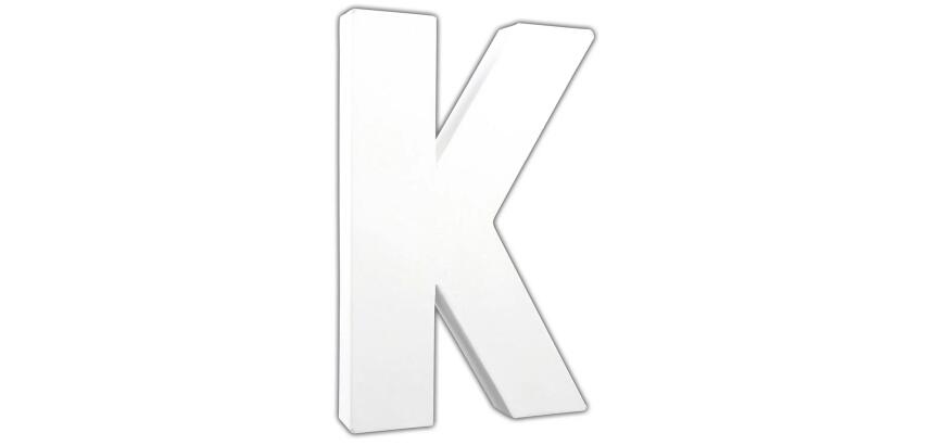 Letter 20,5cm, K. - Wit