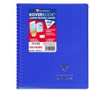 Cahier reliure intégrale enveloppante Koverbook 17x22cm 100 pages grands carreaux couverture polypropylène transparent - Assortis