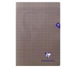 Cahier piqué Mimesys A4 48 pages grands carreaux couverture polypropylène - Gris