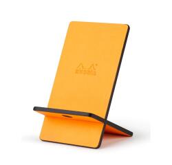 Rhodiarama support pour téléphone mobile simili cuir italien 13x8x8,5 cm - Orange