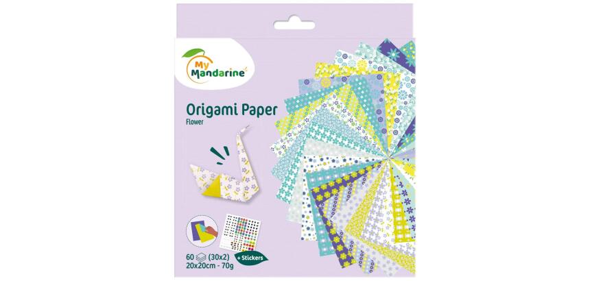 Origami Paper Flowers, 20 x 20 cm, 60F, 70g - Multicolore
