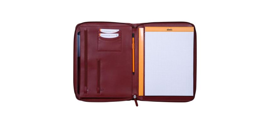 Rhodiarama grand conférencier pour bloc ou carnet format A4 - Lie de vin