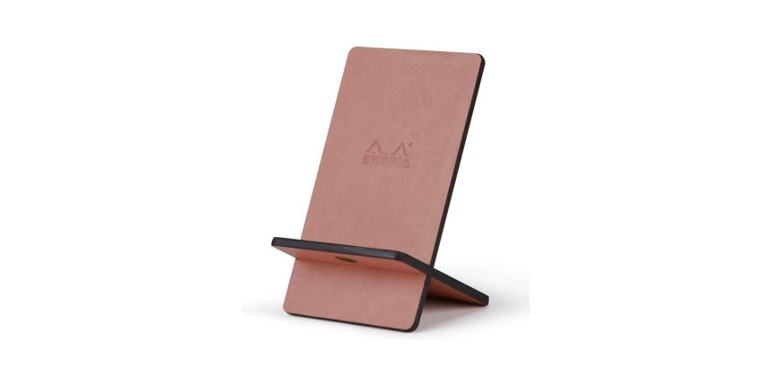 Rhodiarama support pour téléphone mobile simili cuir italien 13x8x8,5 cm - Bois de rose