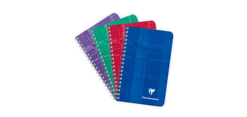 Carnet reliure intégrale 7,5x12cm 100 pages petits carreaux - Assortis