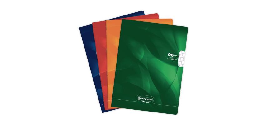Clairefontaine Laminated Stapled Notebook Varnished UV, Squared, Ligne 8000, 24x32cm, 48 Sheets, 90g - Assortment