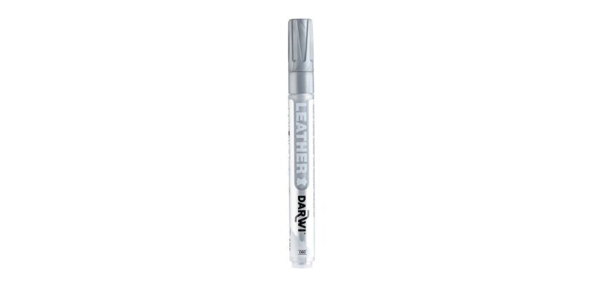 DARWI Marqueur Peinture sur Cuir Pointe Conique Fine 2mm - Argent