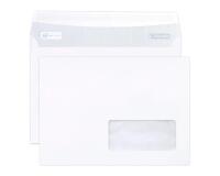 Boite de 500 Enveloppes Blanches C5-162x229mm - Auto-Adhésives - 80g/m2 -Fenêtre Papier Cristal 45x100 (position 20/20) - Blanc
