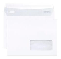 Boite de 500 Enveloppes Blanches C5-162x229mm - Auto-Adhésives - 80g/m2 -Fenêtre Papier Cristal 45x100 (position 20/20) - Blanc