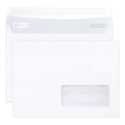 Boite de 500 Enveloppes Blanches C5-162x229mm - Auto-Adhésives - 80g/m2 -Fenêtre Papier Cristal 45x100 (position 20/20) - Blanc