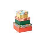 Dolce Amore, Set de 3 boîtes gigognes carrées 25x25x12 cm, 20x20x11cm, et 16x16x10 cm