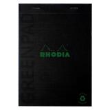 Greenpad bloc agrafé recyclé et recyclable en carte souple 350 g/m2 - N°16 14,8x21 cm 70 feuillets 5/5 - Papier Clairefontaine recyclé 90 g/m2 - Noir - New - Noir