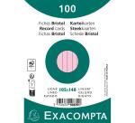Fichas de cartulina bristol 205 g/m2 - Rayado - 105x148 mm - Rosa