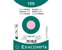 Fichas de cartulina bristol 205 g/m2 - Rayado - 105x148 mm - Rosa