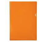 Etui carton de 100 pochettes coin PVC lisse haute résistance 13/100e - A4 - Orange