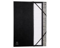 Multipart file Ordonator with expandable spine and stiff cover, 24 alphabetical tabs A to Z - Black