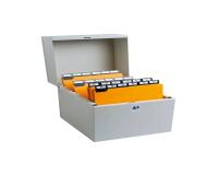 Karteikassette aus Metall, 100x157x210 mm - Grau