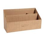 Trieur vertical / porte lettres 3 compartiments carton Eterneco - Brun motifs géométriques