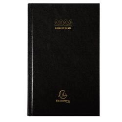 Agenda de bureau Carré Euro et cents 13,5 x 21 Journalier Janvier à décembre 2026 - Noir