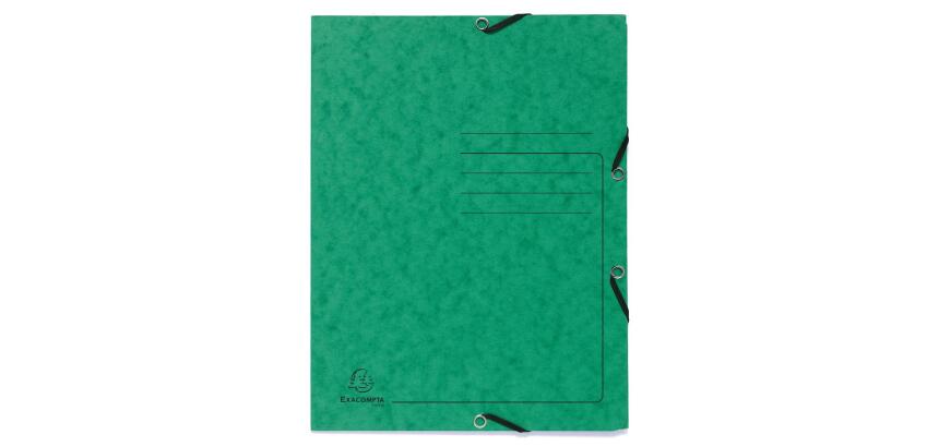 Sammelmappe mit Gummizug und 3 Klappen, Colorspan-Karton 355g, A4
