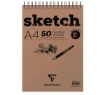 Sketch bloc spiralé 50F A4 90g - Blanc