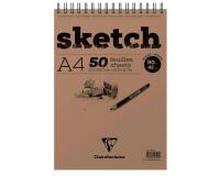 Sketch bloc spiralé 50F A4 90g - Blanc