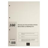 Recharge de 100 feuillets A4 80g pour reliure juridique 4 anneaux - Ivoire