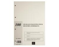 Recharge de 100 feuillets A4 80g pour reliure juridique 4 anneaux - Ivoire