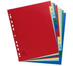 Intercalaires imprimés numériques PP couleurs 12/100e - 10 positions - A4+ - Assorties vives