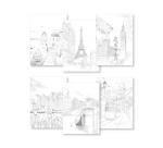 ODELIA, Bloc de coloriage multi-techniques de 20 feuilles A4 250g, Les villes