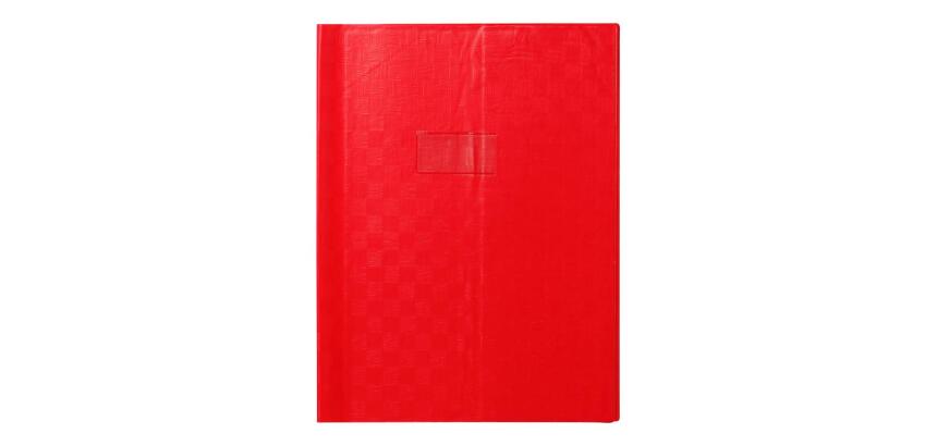Protège-cahiers grain madras avec rabats marque-pages PVC 22/100ème 24x32 cm