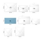 20 enveloppes DL (110x220mm) Vélin doublées gommées - extra blanc