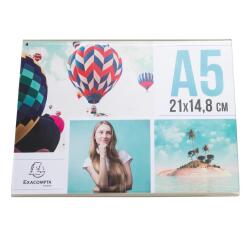 Slanted sign holder horizontal A5 clear - Crystal