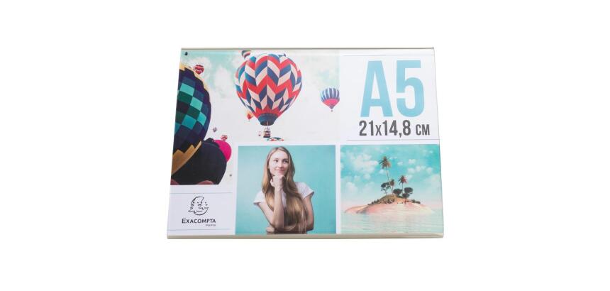 Porte-visuel incliné horizontal A5 - Cristal